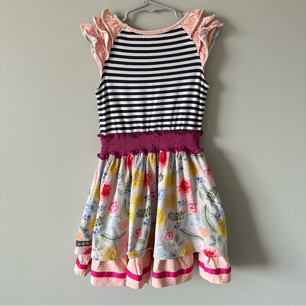 Matilda Jane Sz 6 Gummi Fruits Dress Happy and Free Fruiti Floral Stripes - Picture 7 of 10
